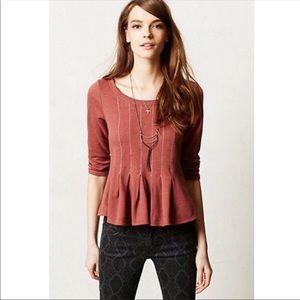 Saturday Sunday Pleated Peplum Sweatshirt Sz XS